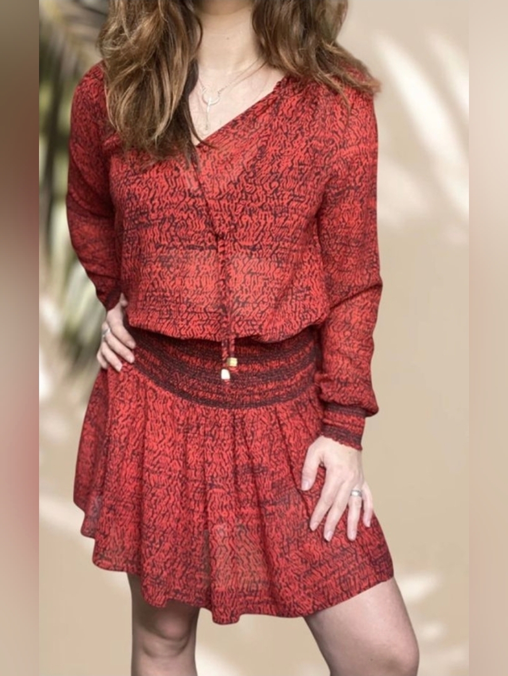 Michael Kors Julia Mini Dress in red cheetah XS-S